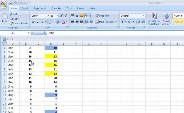 Put Numbers in Ascending Order in Excel