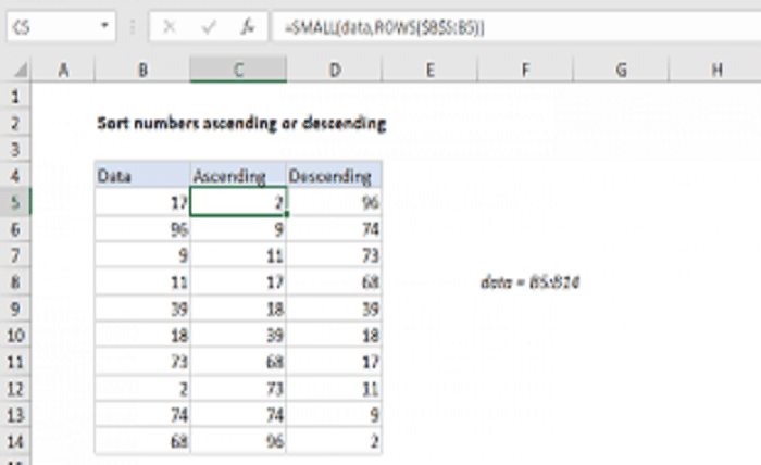 Sorting Numbers in Ascending Order